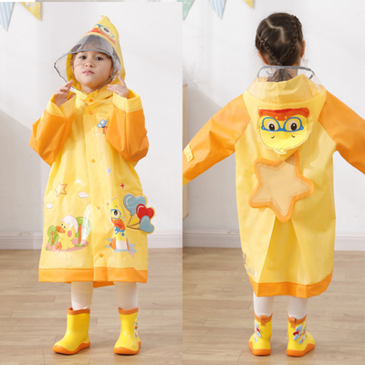 Outdoor RAINWEAR Cartoon Printed Kids Regenjas met reflecterende strepen Meisjes regenjas