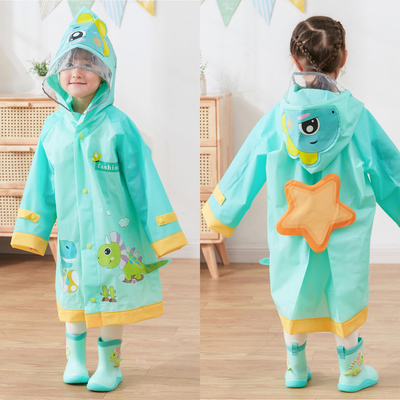 Outdoor RAINWEAR Cartoon Printed Kids Regenjas met reflecterende strepen Meisjes regenjas