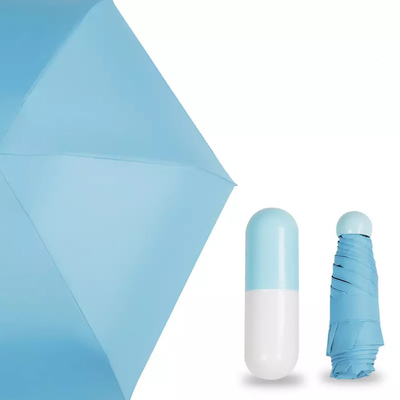 Vijfvoudig UV-beschermingscapsule zak Super kleine paraplu met volledige plaat print