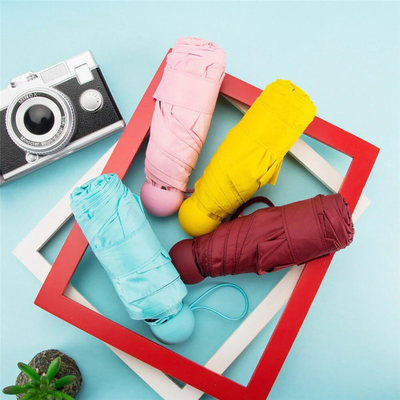 Vijfvoudig UV-beschermingscapsule zak Super kleine paraplu met volledige plaat print