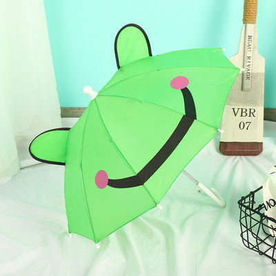 Gepersonaliseerde kleuren mini kinderparaplu met lang handvat en schattig tekenfilmontwerp
