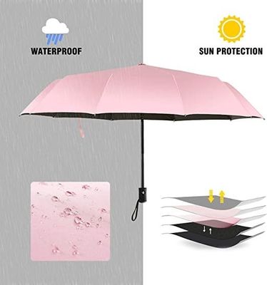 Metalen schacht Roze reisparaplu voor vrouwen Zonnescherm lichtgewicht Automatisch openen