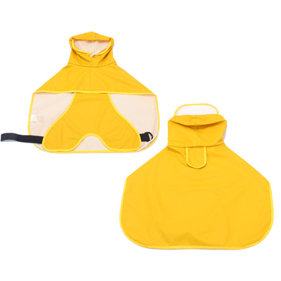 Poncho-stijl waterdicht reflecterend hondenregenjas met harnasopening en poepzak