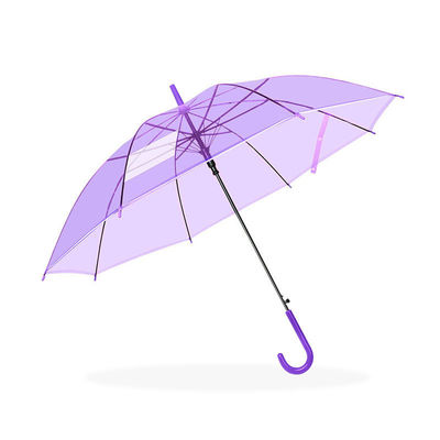 Eenvoudige en stijlvolle transparante paraplu voor studenten PVC-paneel glasvezel frame