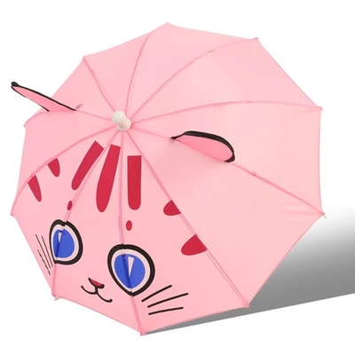 Speciale stijl 170T Nylon Stof 11 inch*10k Custom Animal-Printed 3D paraplu voor kinderen