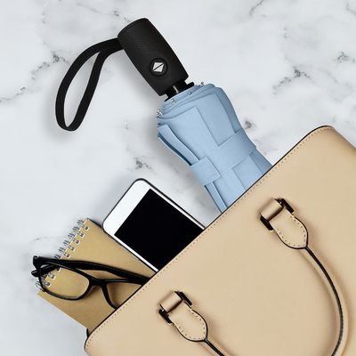 UV-Zwarte bedekte 190T Pongee Double Canopy Reizambrel voor bescherming tegen regen en wind