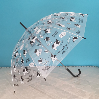Rubber coating handgreep huisdier hond transparante paraplu voor kinderen student 21 inch vezel