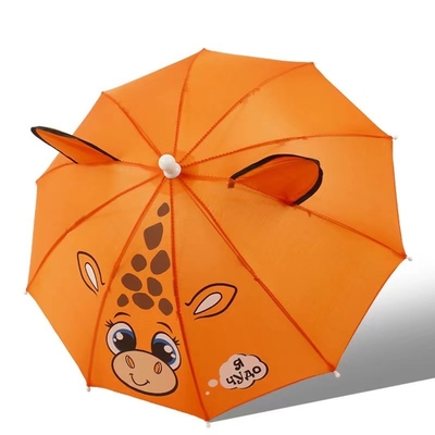 Kinderen schattig paraplu recht ontwerp 8K ribben gedrukt logo nylon polyester perfect voor reizen