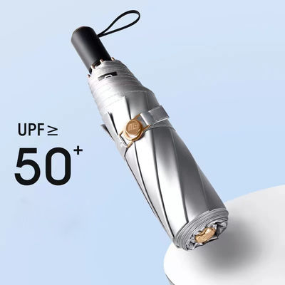Product Reclame Paraplu Item Kleurlijm Paraplu 3 Klappend zilver Titanium UV-bescherming