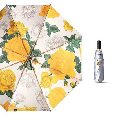 Product Reclame Paraplu Item Kleurlijm Paraplu 3 Klappend zilver Titanium UV-bescherming