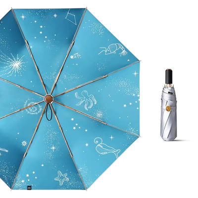 Product Reclame Paraplu Item Kleurlijm Paraplu 3 Klappend zilver Titanium UV-bescherming