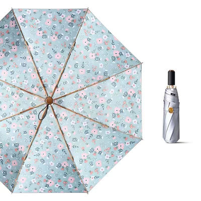 Product Reclame Paraplu Item Kleurlijm Paraplu 3 Klappend zilver Titanium UV-bescherming