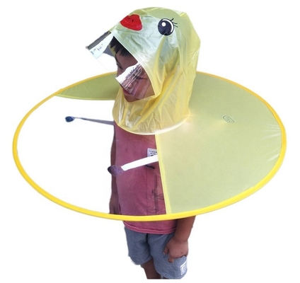 UFO-vorm handgreep kinderregenjas transparante waterdichte poncho voor buiten plezier