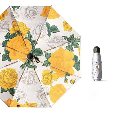 Titanium zilveren Victoria-Secret-printers bloemenparaplu voor volwassenen en bedrijfscadeaus