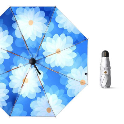 Titanium zilveren Victoria-Secret-printers bloemenparaplu voor volwassenen en bedrijfscadeaus