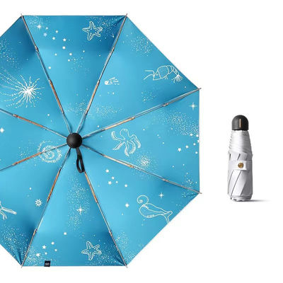 Titanium zilveren Victoria-Secret-printers bloemenparaplu voor volwassenen en bedrijfscadeaus