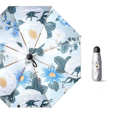Titanium zilveren Victoria-Secret-printers bloemenparaplu voor volwassenen en bedrijfscadeaus
