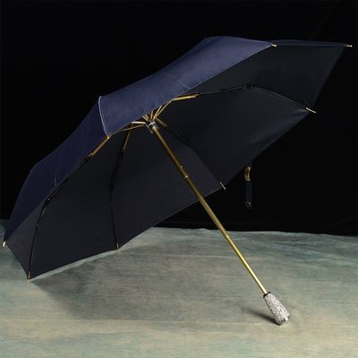 Handmatige besturing Diamant invoeghoes 3 vouw paraplu Unieke regenparaplu's voor vrouwen