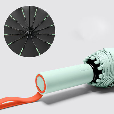 UV-bescherming 72 ribben 3 vouwde paraplu met contrasterende kleuren en aangepast logo