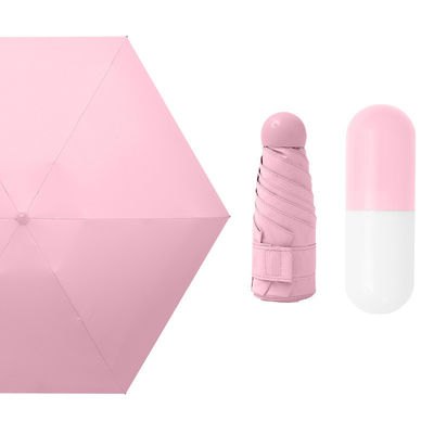 Polyester Mini 5 Fold Anti UV Pill Zwart Gecoat Regen paraplu Pocket Opvouwbare paraplu's