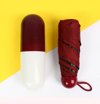 Polyester Mini 5 Fold Anti UV Pill Zwart Gecoat Regen paraplu Pocket Opvouwbare paraplu's