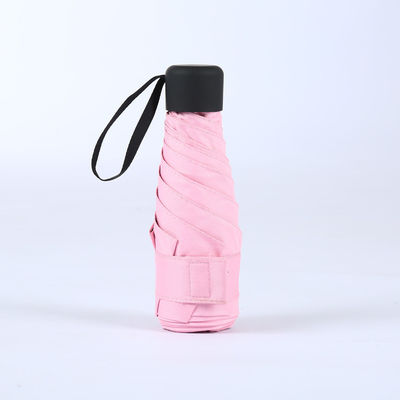 Bedrijfscadeaus Populaire Teleskopische Zwarte Paraplu met Stalen Schacht 5voudige Mini UV Pocket