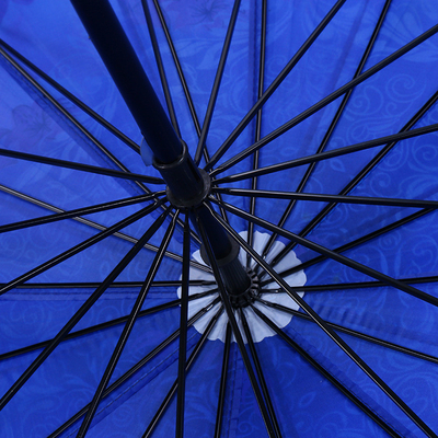 16-boten windbestendige rechte paal gebogen handvat paraplu All in 1 voor regen en schijn