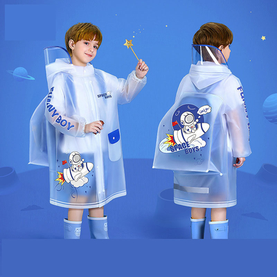 Jongens en meisjes regen poncho met schooltas 100% EVA stof vol lichaam waterdicht