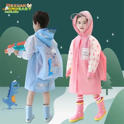 Bescherm uw kleintjes tegen regen Herbruikbare regen ponchos met kap en mouwen
