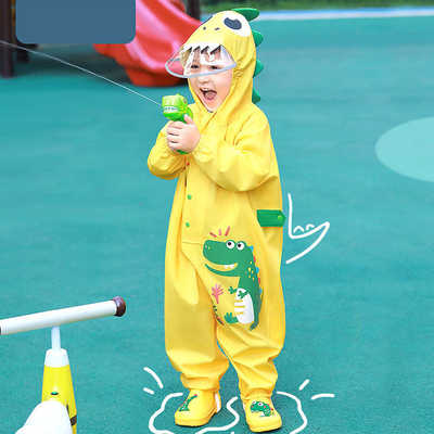 Kindergarten Baby Rain Gear met tekenfilm Dinosaurus Print voor buitenactiviteiten