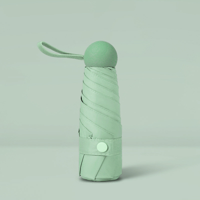 Draagbare Mini Capsule Pocket Vijf Opvouwbare Paraplu Vinyl Zonnescherm UV-bescherming AD