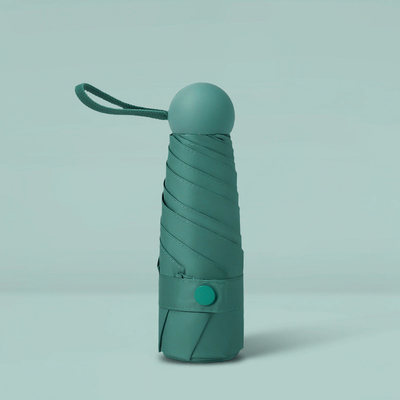Draagbare Mini Capsule Pocket Vijf Opvouwbare Paraplu Vinyl Zonnescherm UV-bescherming AD