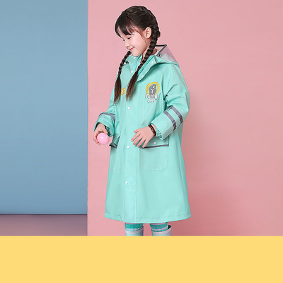Outdoor Wandeling Regen Gear Kinderen Polyester Cartoon One-Piece Raincoat met Custom Logo