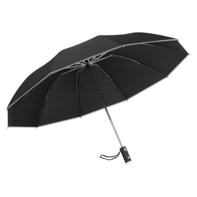 Bedrijfsweer paraplu met LED zaklamp en achteruit functioneren Drievoudig