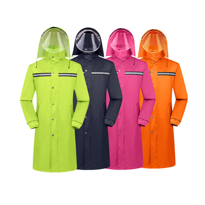 Mannen en vrouwen Arbeidsbescherming Oxford Stof Lang Reflectief Regenjas met Custom Logo