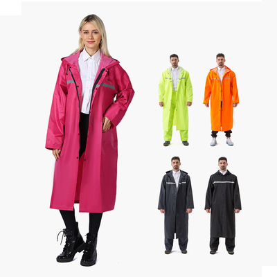 Mannen en vrouwen Arbeidsbescherming Oxford Stof Lang Reflectief Regenjas met Custom Logo