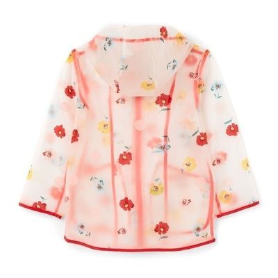 Supertransparante regenjas met rand. Helder zicht voor de dagelijkse behoeften van de basisschoolmeisjes.