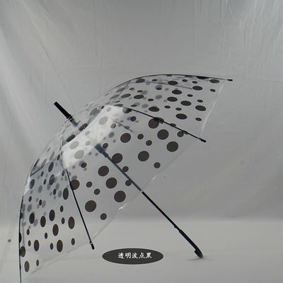 Creatief Transparante paraplu Plastic Handle Rechte paal Automatische reclame cadeau