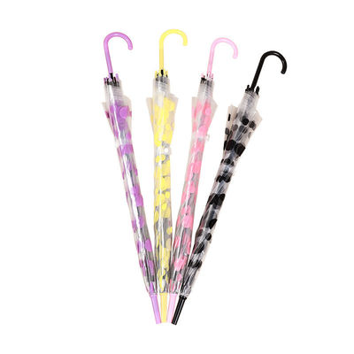 Creatief Transparante paraplu Plastic Handle Rechte paal Automatische reclame cadeau
