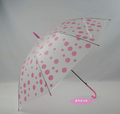 Creatief Transparante paraplu Plastic Handle Rechte paal Automatische reclame cadeau