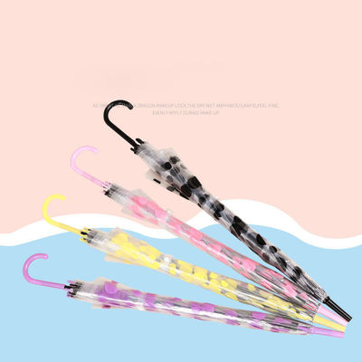 Creatief Transparante paraplu Plastic Handle Rechte paal Automatische reclame cadeau