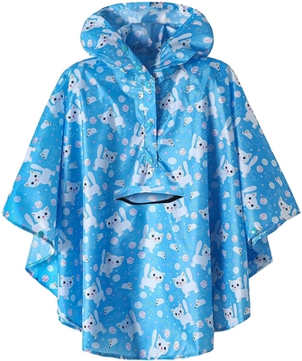 Polyester regenjas Cartoon schattig jongens en meisjes schoolreis regenjas met tasje Bit Poncho