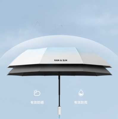 Volledig automatische paraplu 8k zon en regen dubbel vinyl zonnebrandcrème drievoudig groot paraplu