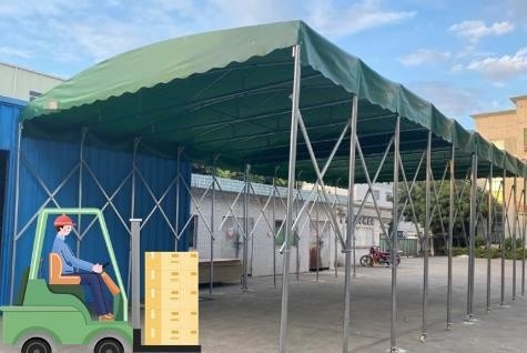 Gepersonaliseerde afdrukken Tarpaulin Outdoor Push-Pull Shed Telescopisch Markise Fabrikanten