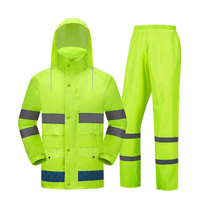 Bubble Tea Reflective Strip Hooded Regenpak Regenpak voor eenpersoonsregenpak