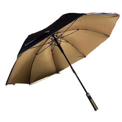 X103 190T PG UV Protect Golden Coating Winddicht Golf Auto Paraplu voor reclame