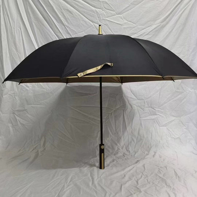 X103 190T PG UV Protect Golden Coating Winddicht Golf Auto Paraplu voor reclame