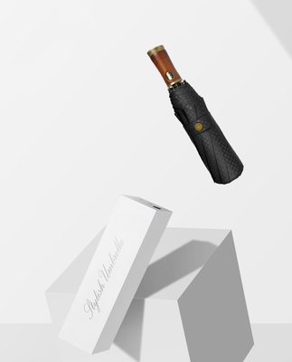 Reclame paraplu voor mannen X315 BSCI Automatisch Winddicht Luxe Gouden Houten Handle