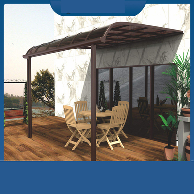 Buiten dak terras zonnebescherming luifel met aangepast logo en stil pc-paneel