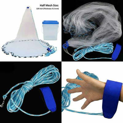 6FT dubbel knoop nylon monofilament vishouderij gietnet voor recreatieve visserij